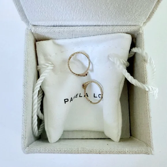 Pamela Love 14k Gold Diamond Ruby Snake Clicker Earring 11mm - Picture 4 of 4